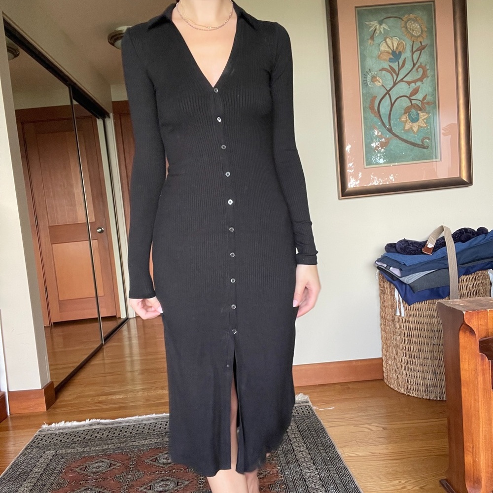 Wilfred - black button up dress